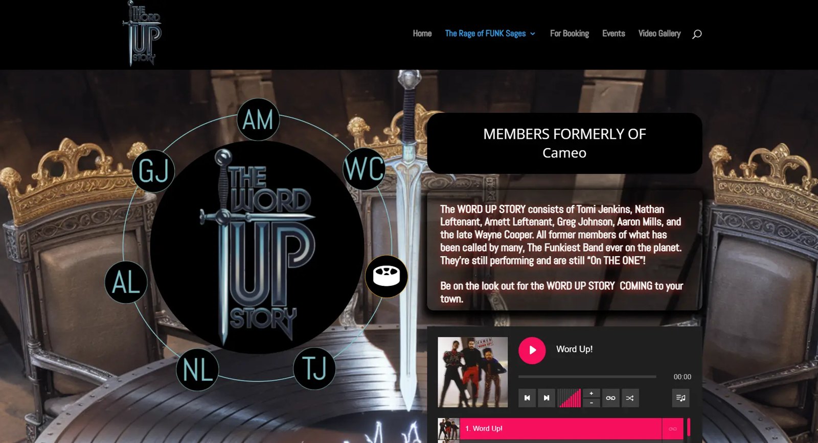 The Word Up Story band website